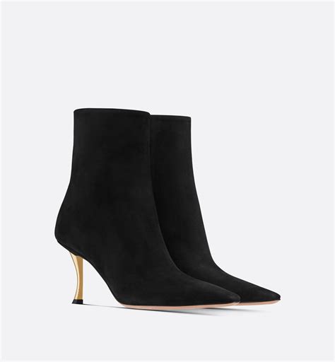 Dior Icon Heeled Ankle Boot Black Suede Calfskin 